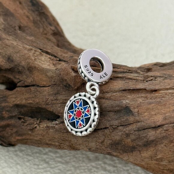 Pandora Faith Lancastex Flag S925 Silver Dangle Charm - Picture 3 of 4